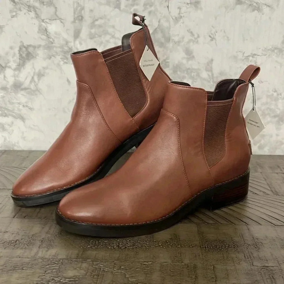 Cole Haan Women’s Grand Series Nora Bootie Leather Waterproof - 7.5 Chestnut - Picture 1 of 14